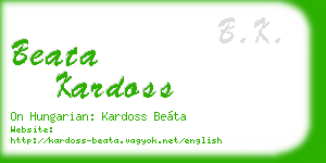 beata kardoss business card